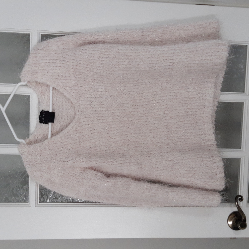 Guilty, pinky white fuzzy sweater***